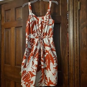 Burnt orange tropic print sundress